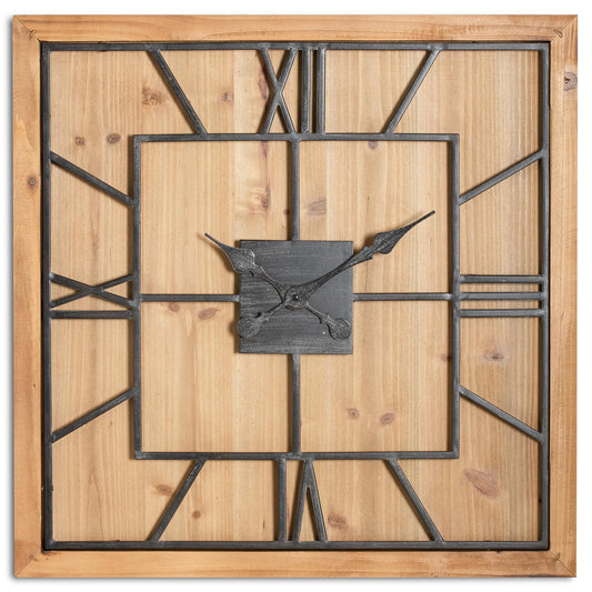 Williston Square Wooden Wall Clock