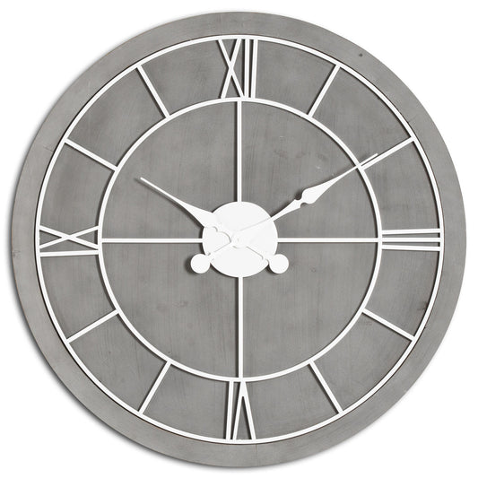 Williston Grey Large Wall Clock