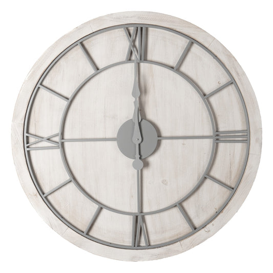 Williston White Large Wall Clock