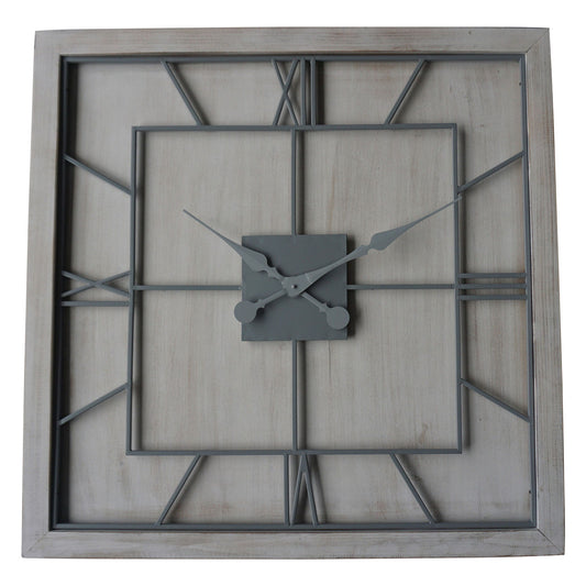 Williston White Square Large Wall Clock