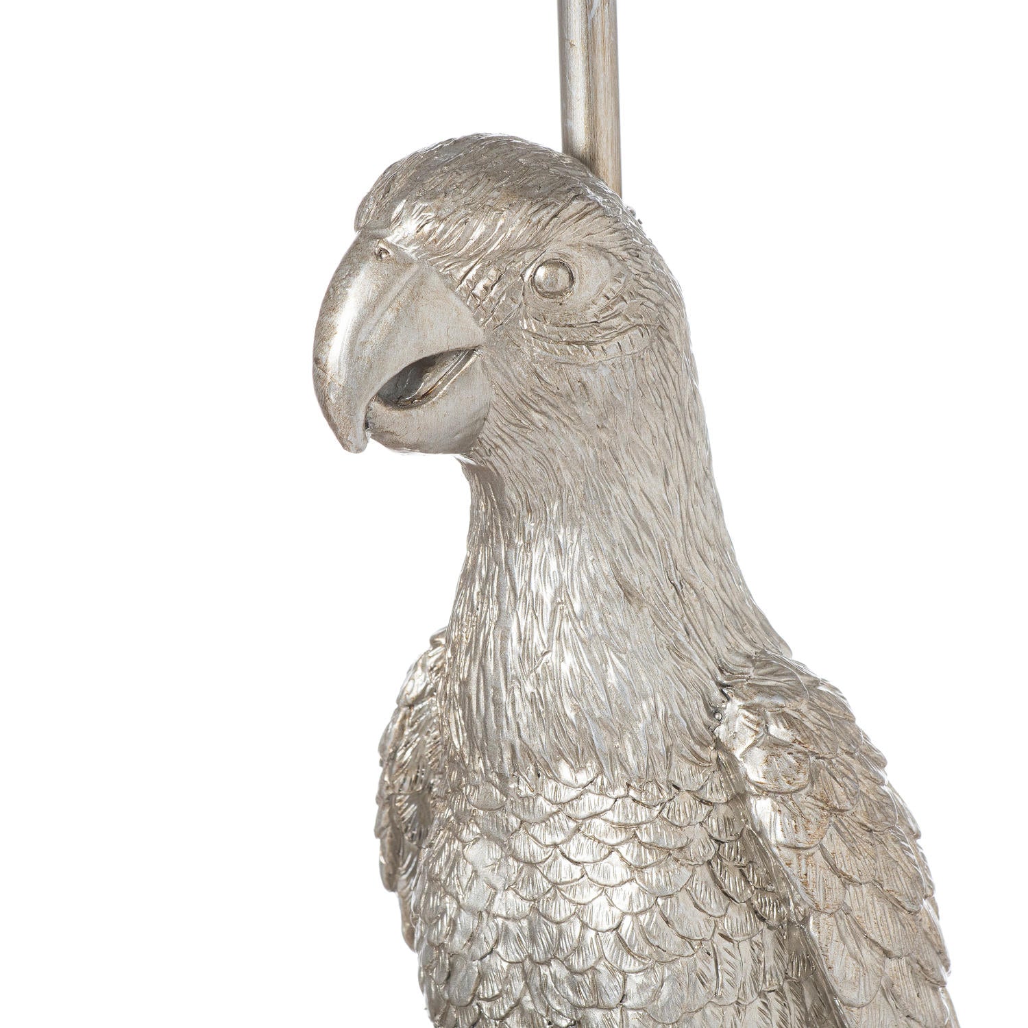 Percy The Parrot Silver Table Lamp With Grey Velvet Shade