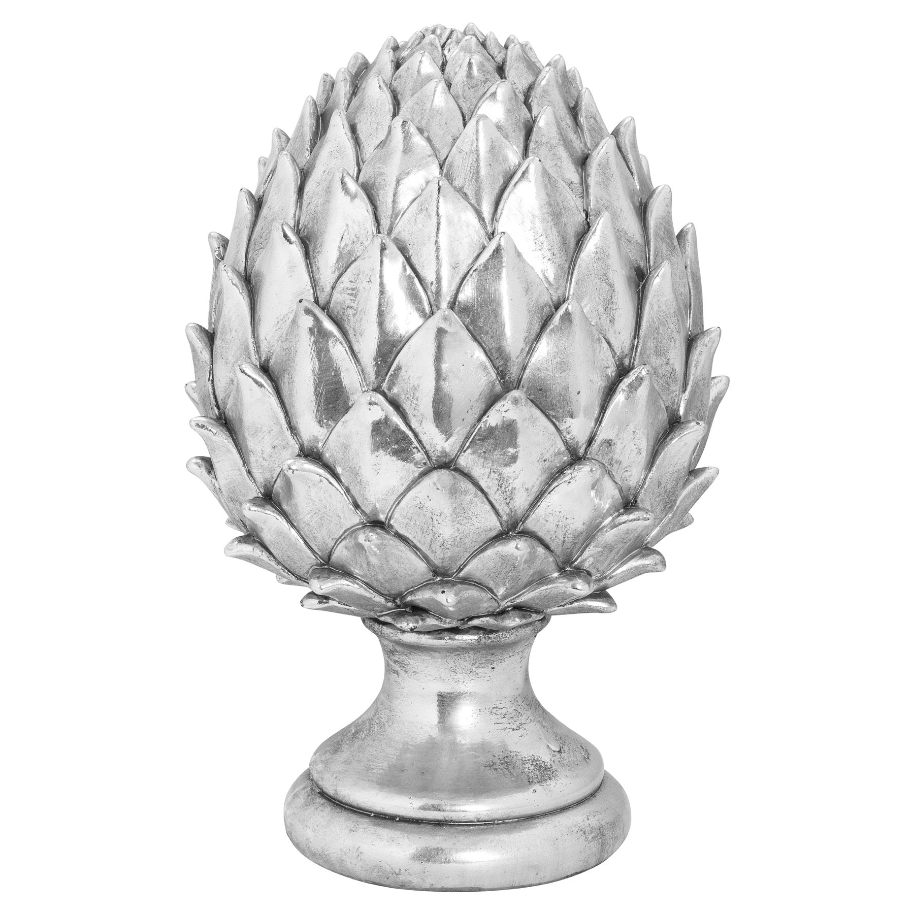 Tall Silver Pinecone Finial
