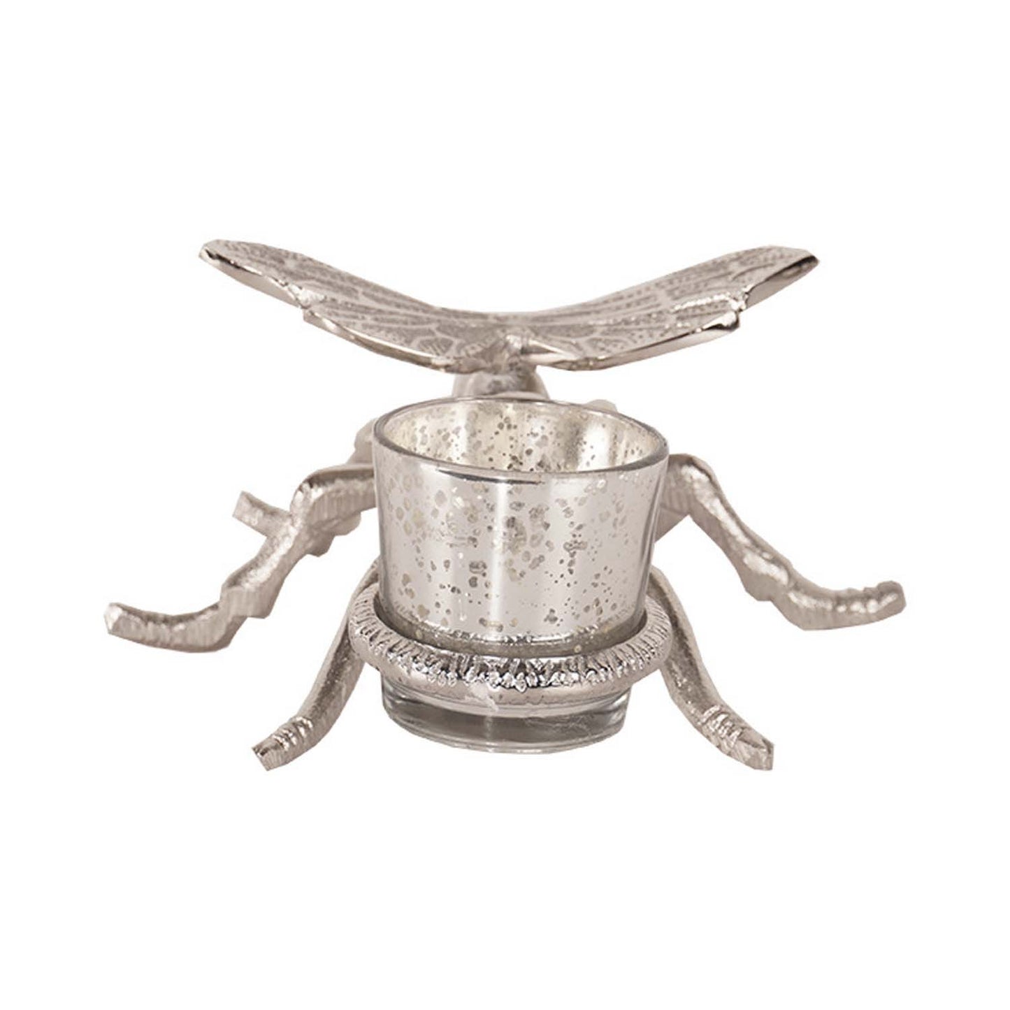 Silver Dragonfly Tealight Holder