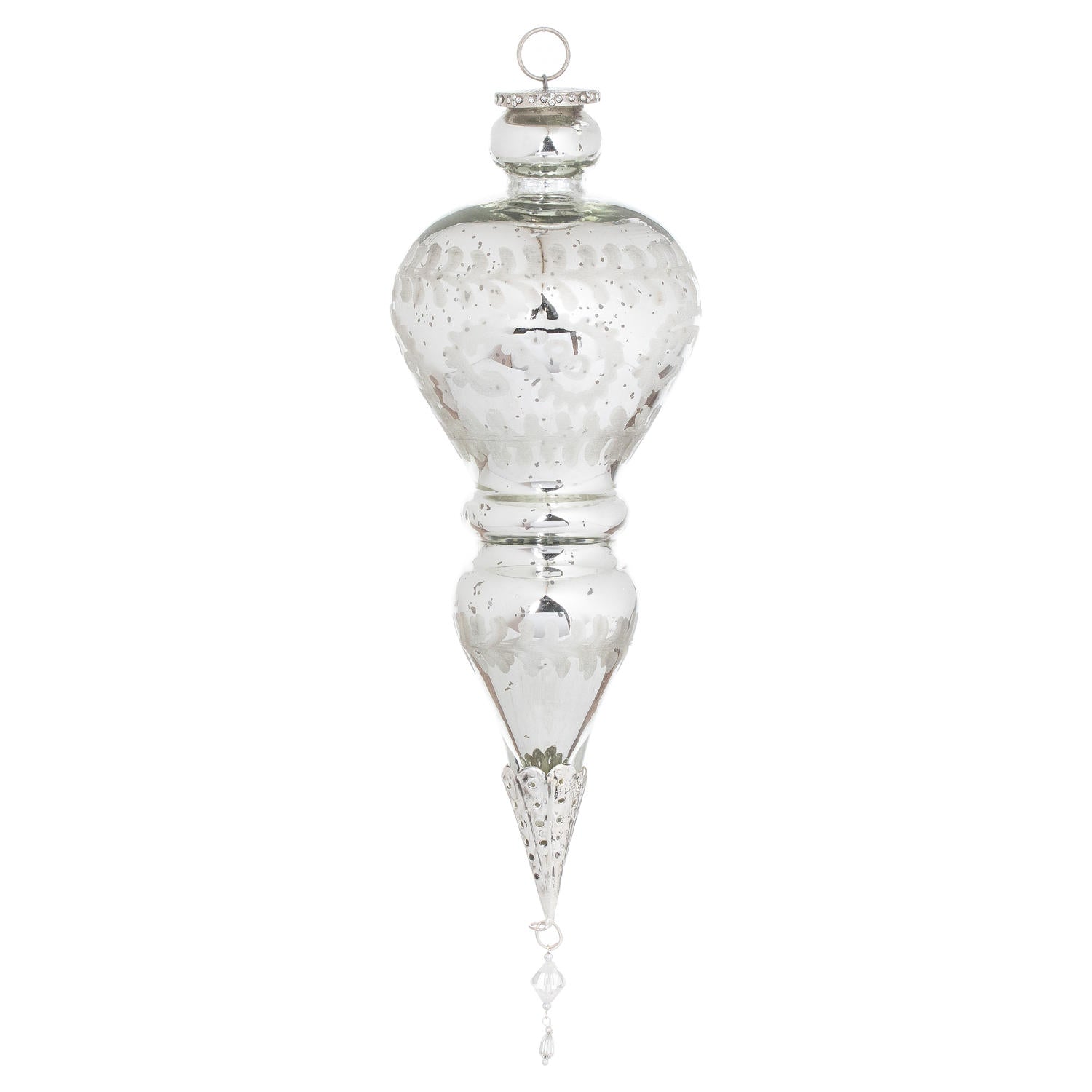 The Noel Collection Silver Pendant Droplet XL Bauble