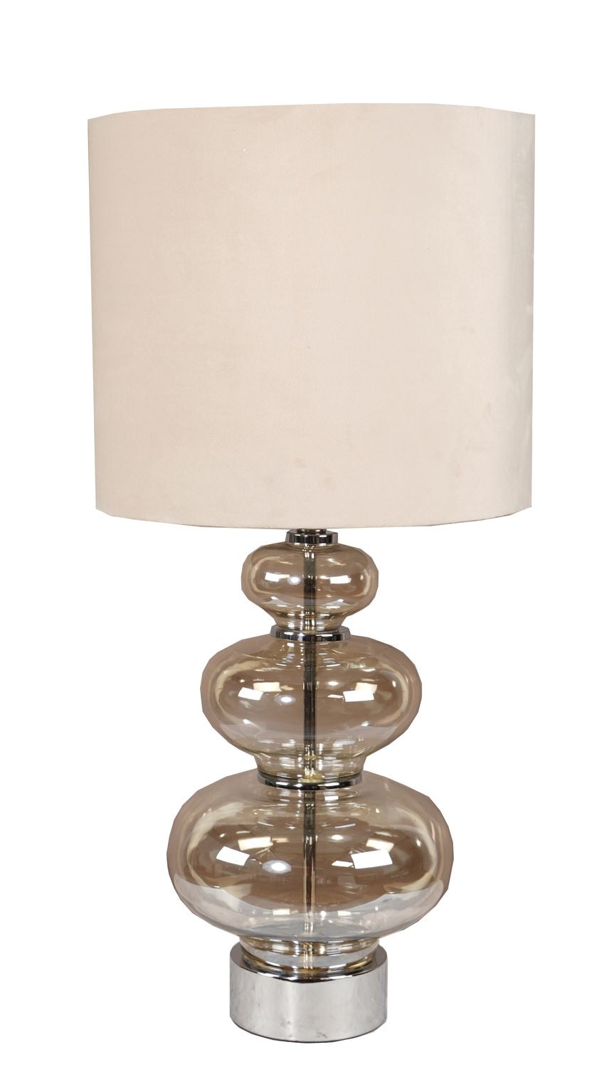 Justicia Metallic Glass Lamp With Velvet Shade