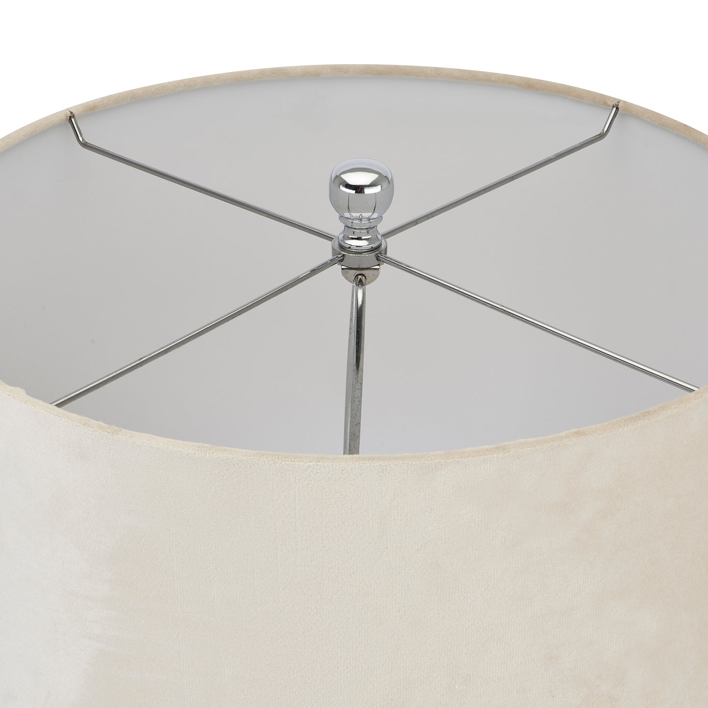 Adonis Metallic Glass Lamp With Velvet Shade