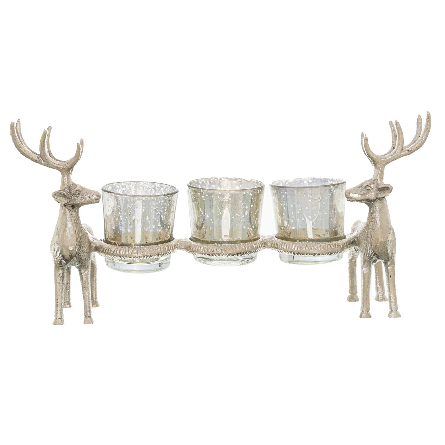 Silver Stag Tripple Tealight Holders