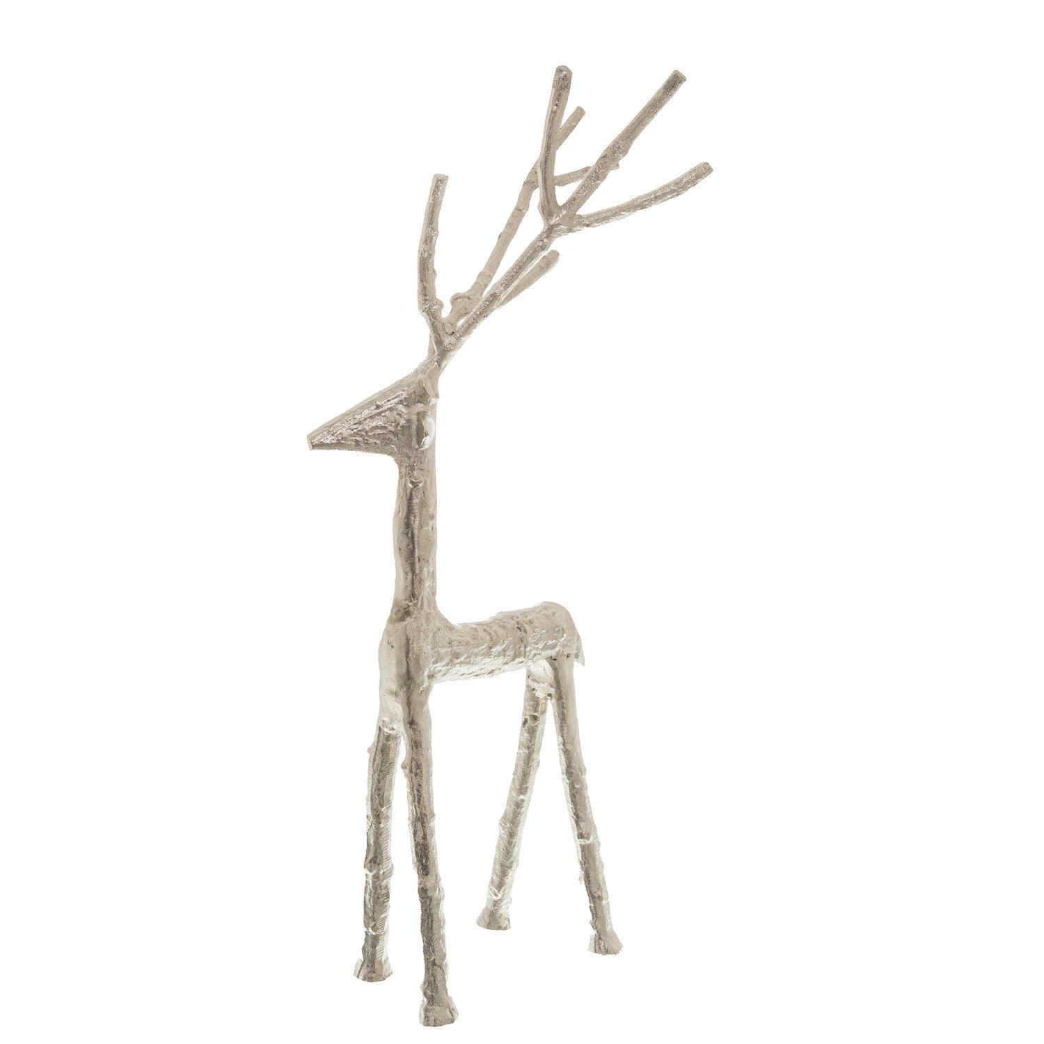 Small Silver Standing Stag Ornament