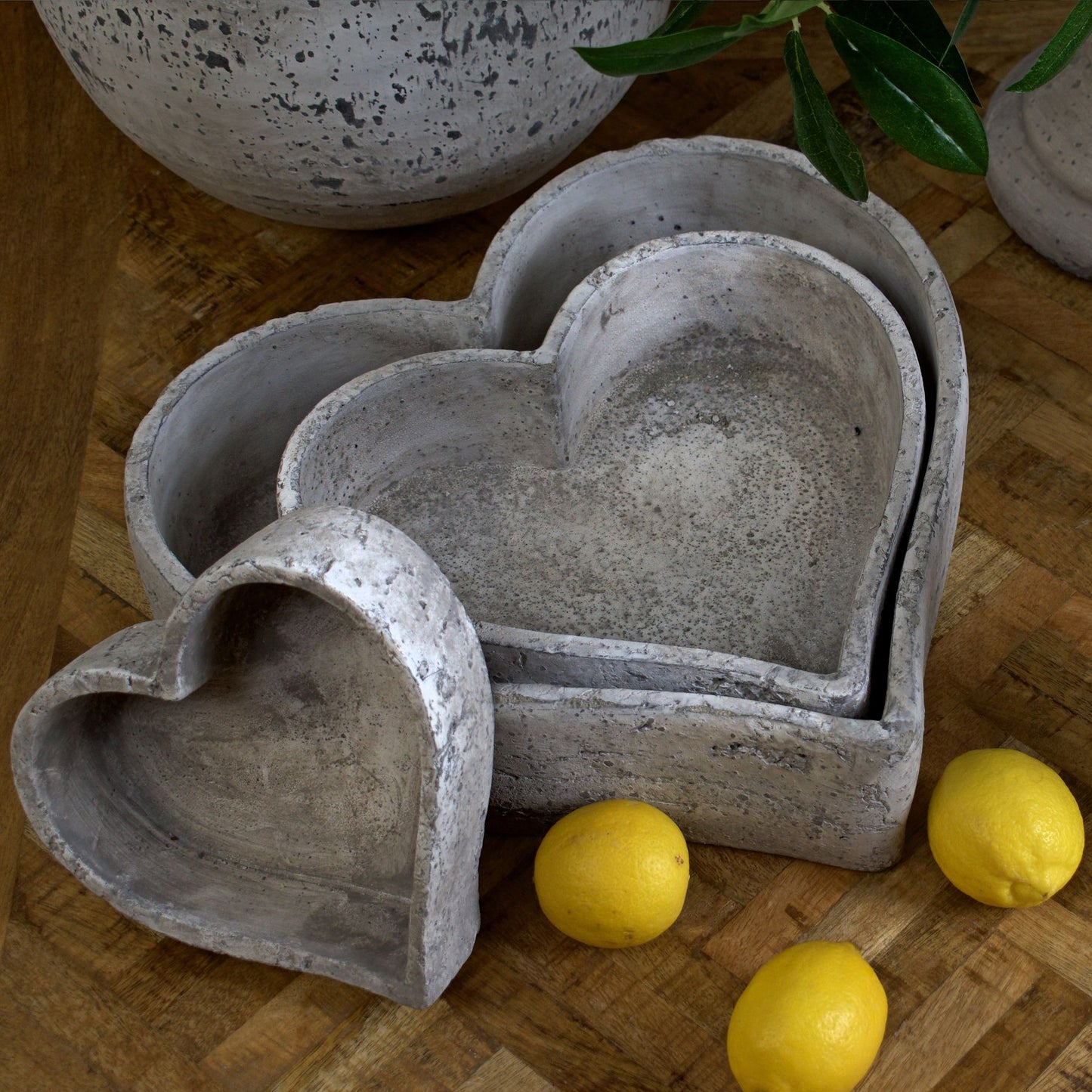 Set Of Three Large Stone Ceramic Dishes