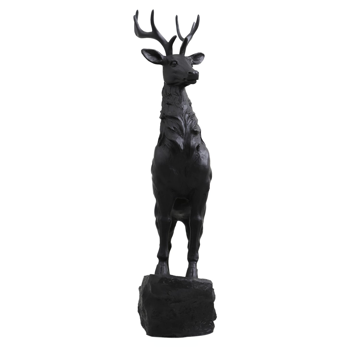 Large Black Standing Stag Ornament