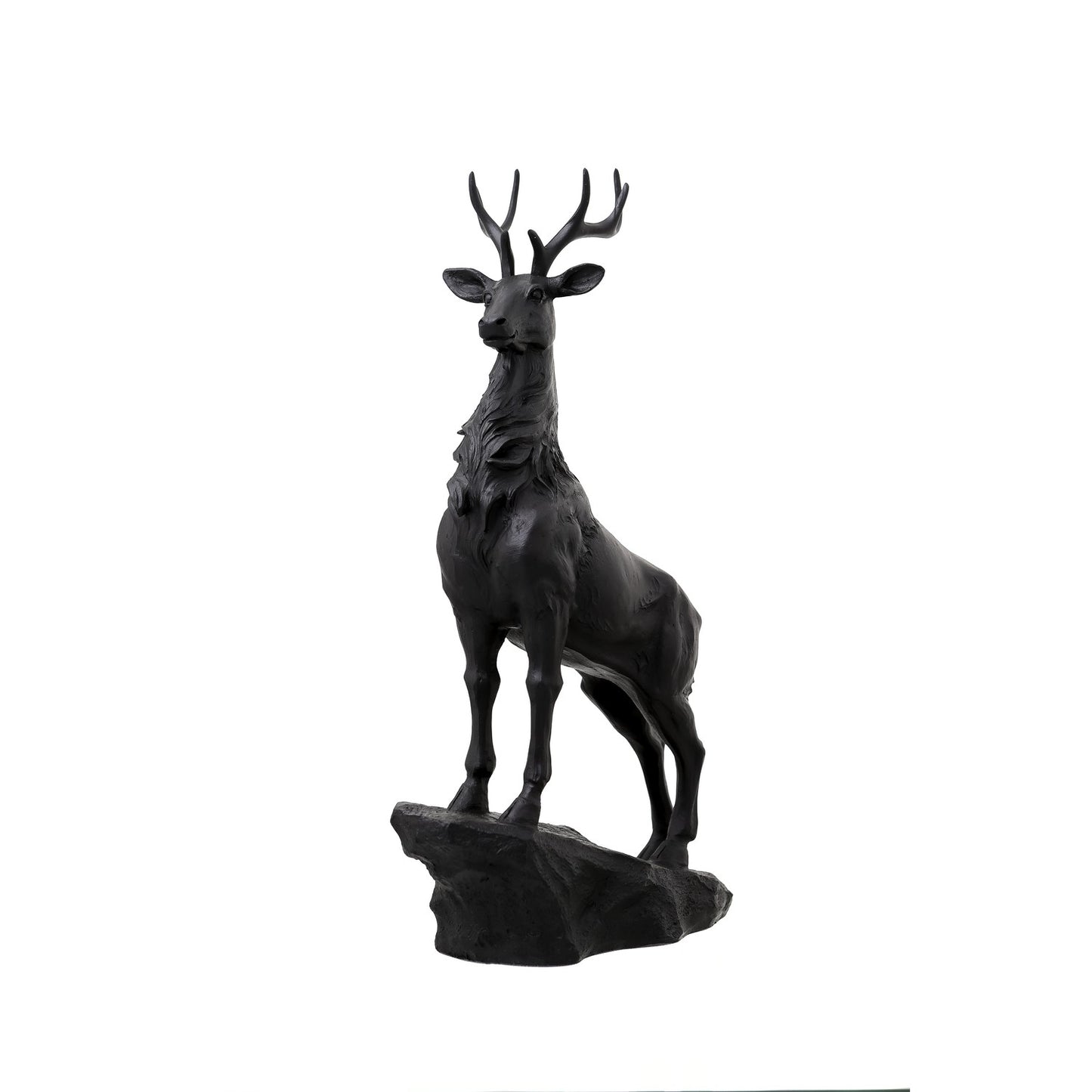 Large Black Standing Stag Ornament