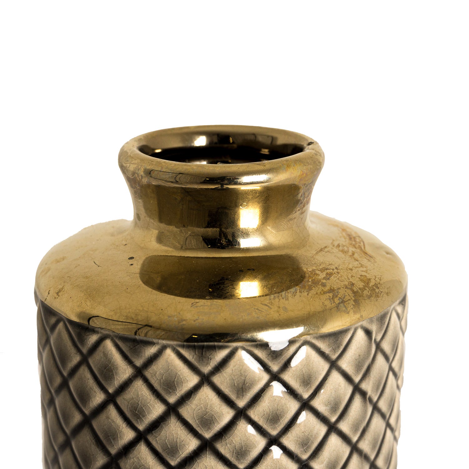 Seville Collection Grey Diamond Bottle Vase