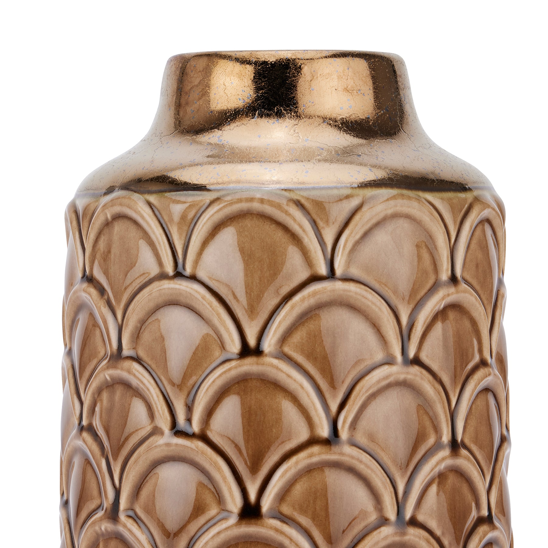 Seville Collection Small Caramel Scalloped Vase