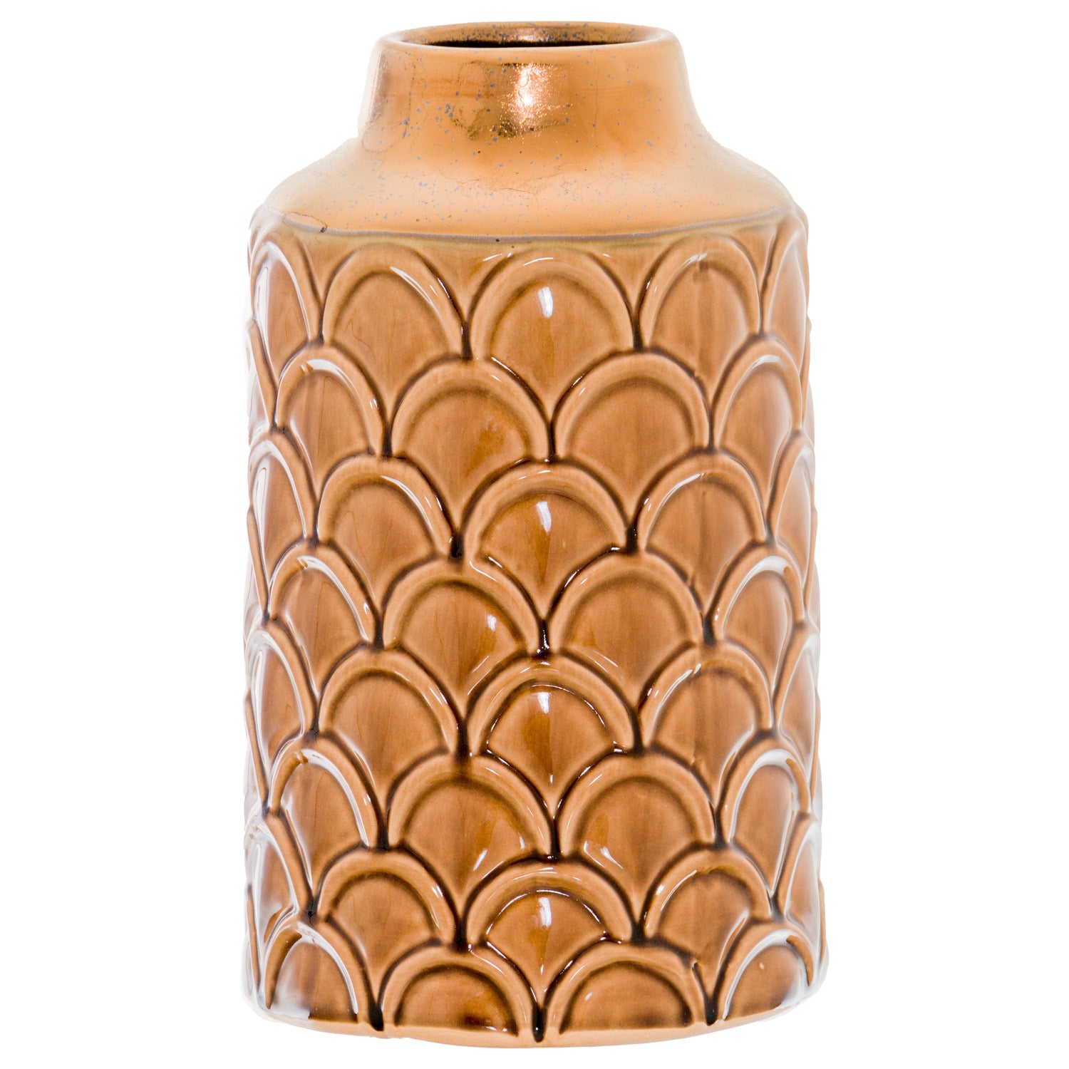 Seville Collection Small Caramel Scalloped Vase