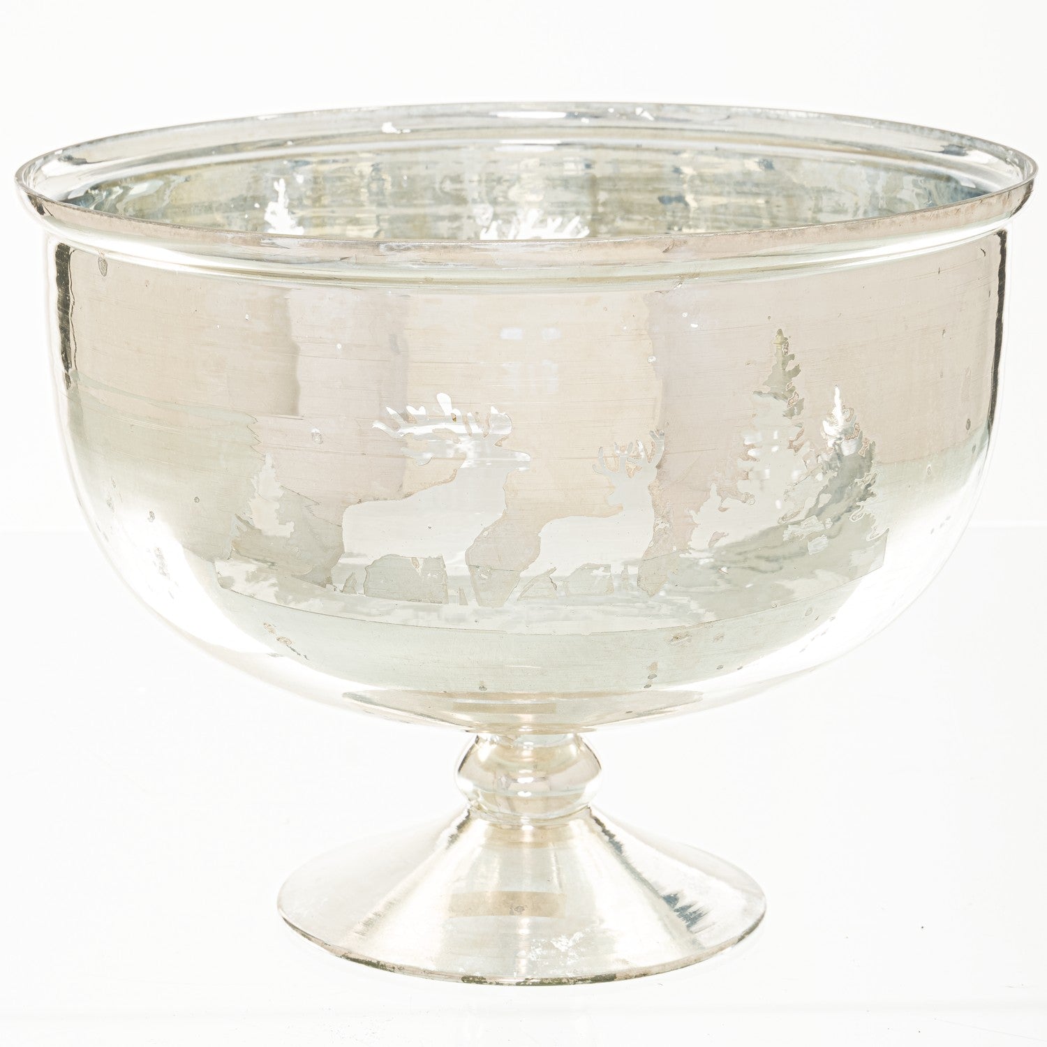 The Noel Collection Silver Forest Scene Footed Bowl