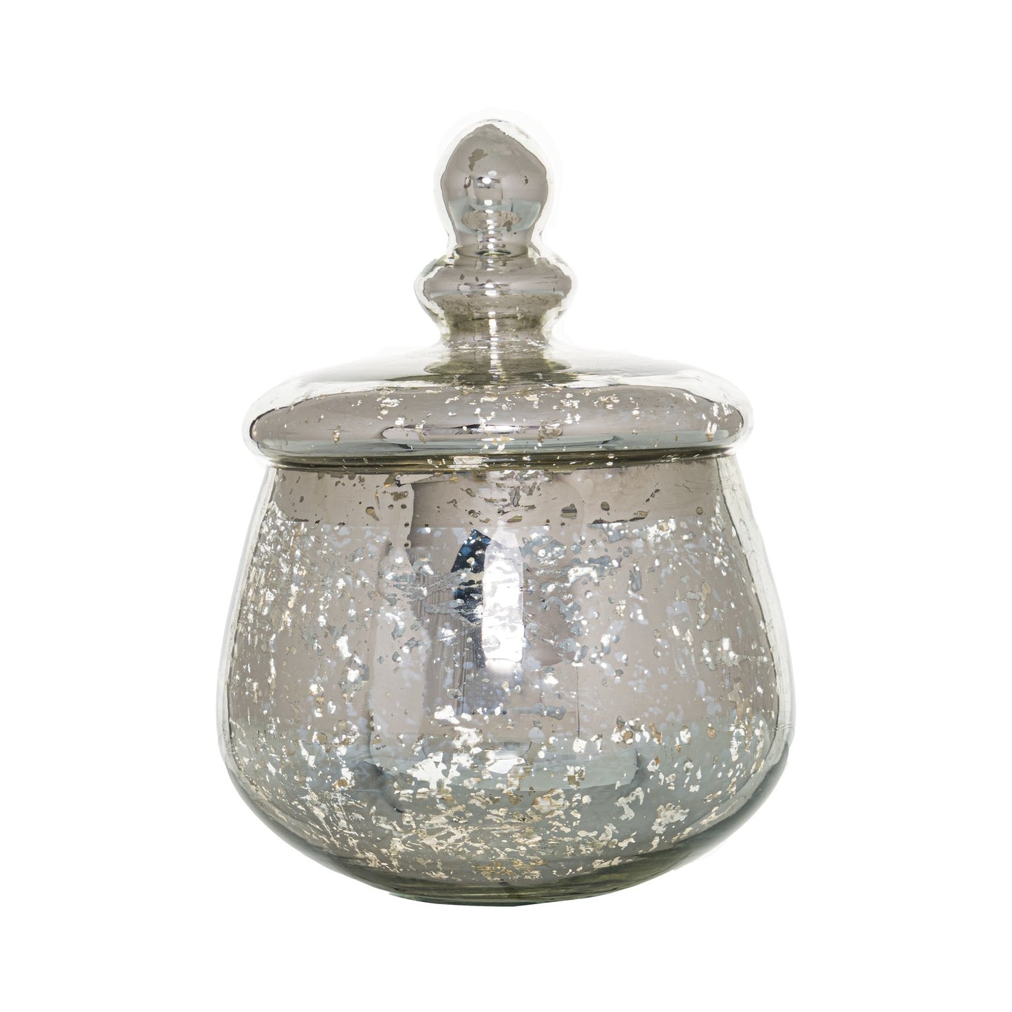 The Noel Collection Medium Silver Bulbous Trinket Jar
