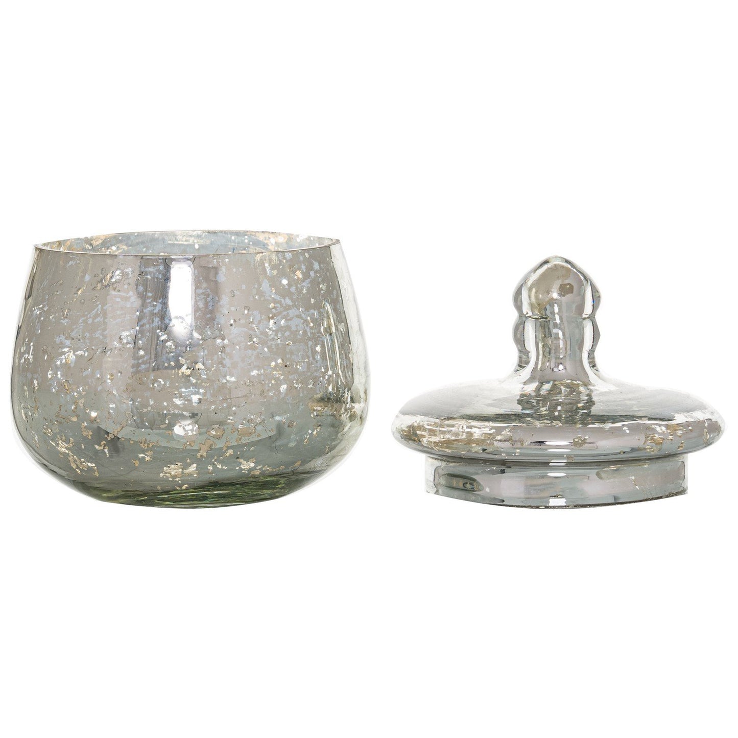 The Noel Collection Small Silver Bulbous Trinket Jar