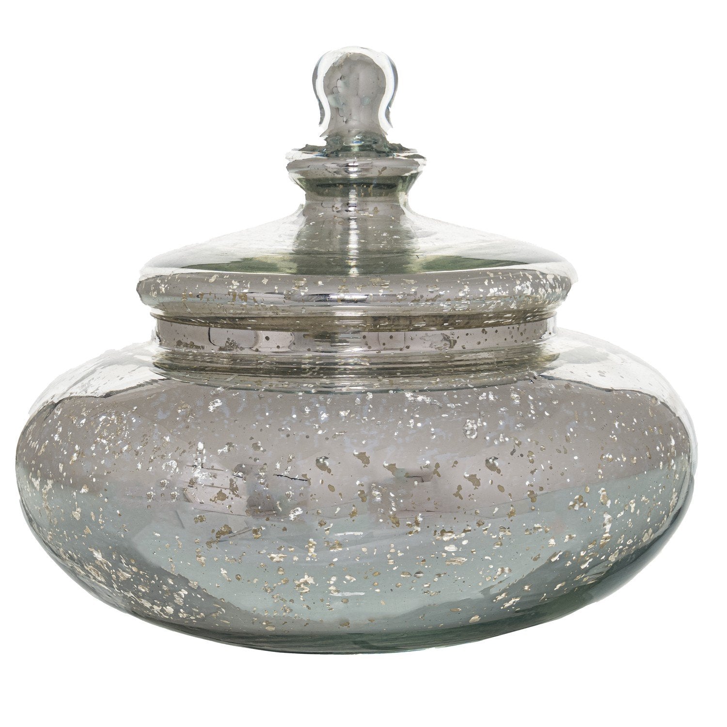 The Noel Collection Large Silver Squat Trinket Jar