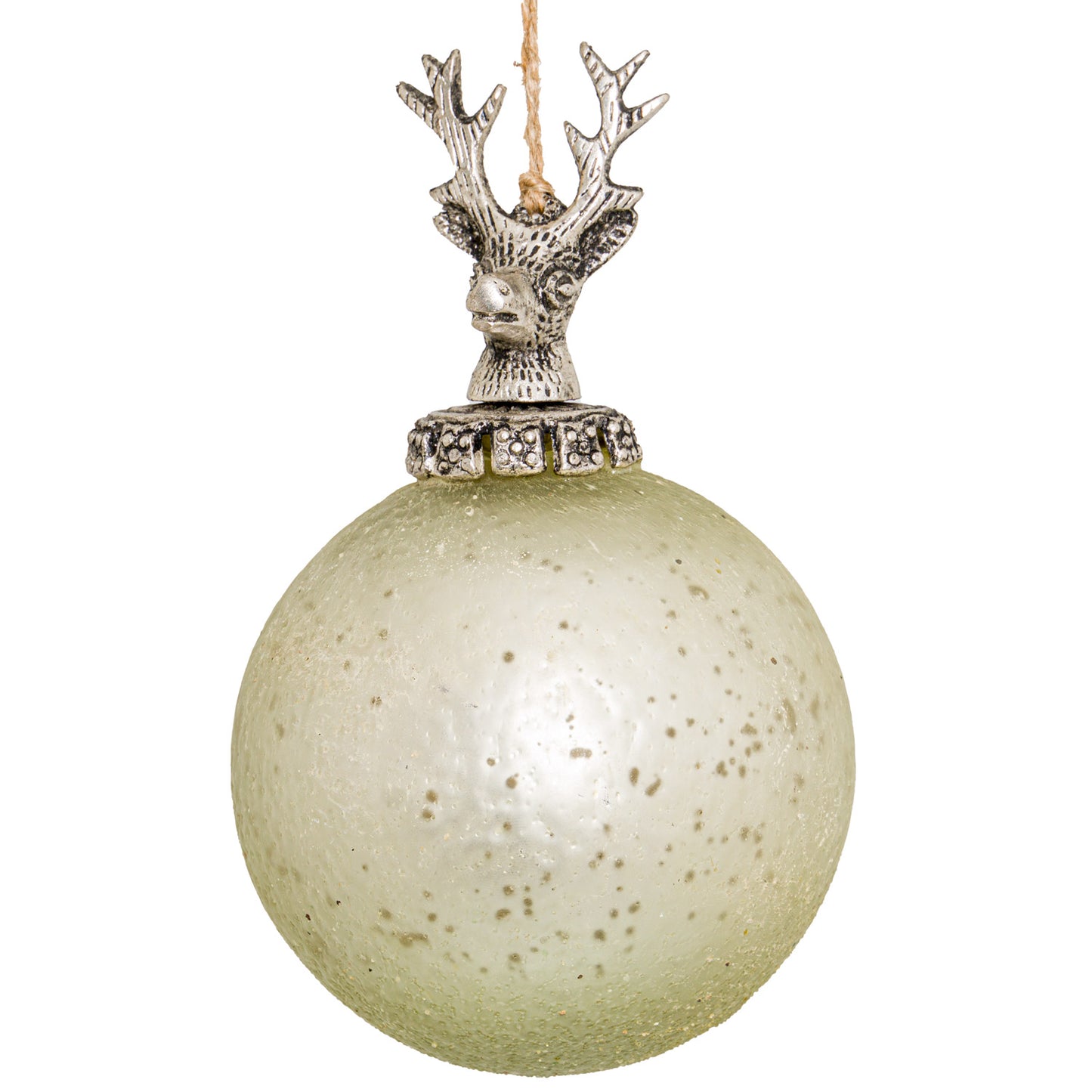 The Noel Collection Silver Stag Top Bauble