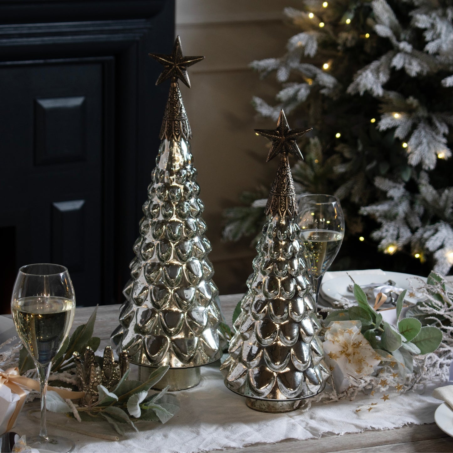 Noel Collection Textured Star Topped Decorative Small Tree