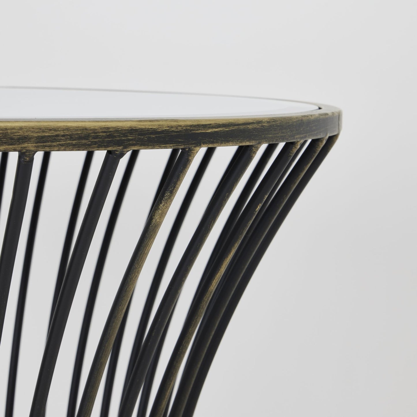 Concaved Mirrored Side Table