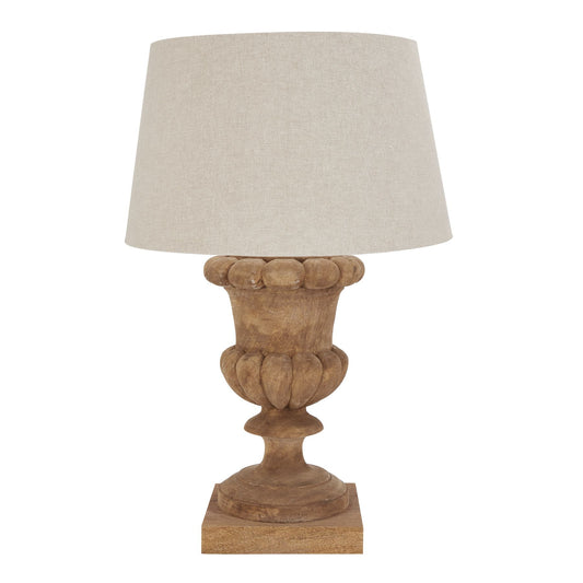 Delaney Natural Wash Fluted Lamp With Linen Shade
