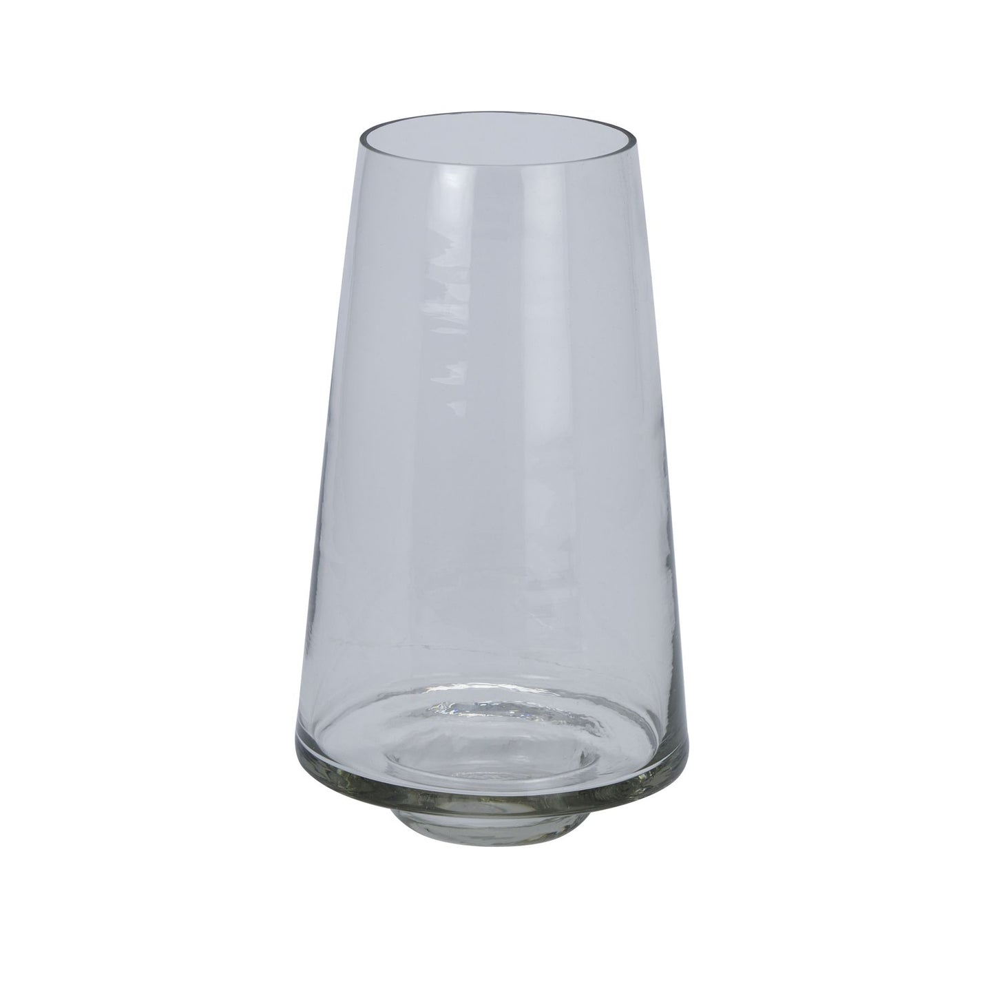 Clear Glass Tapered Vase