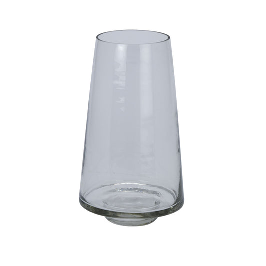 Clear Glass Tapered Vase