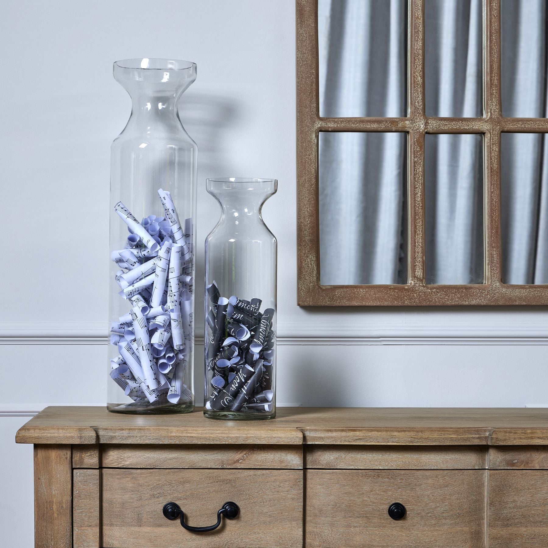 Clear Glass Fluted Vase