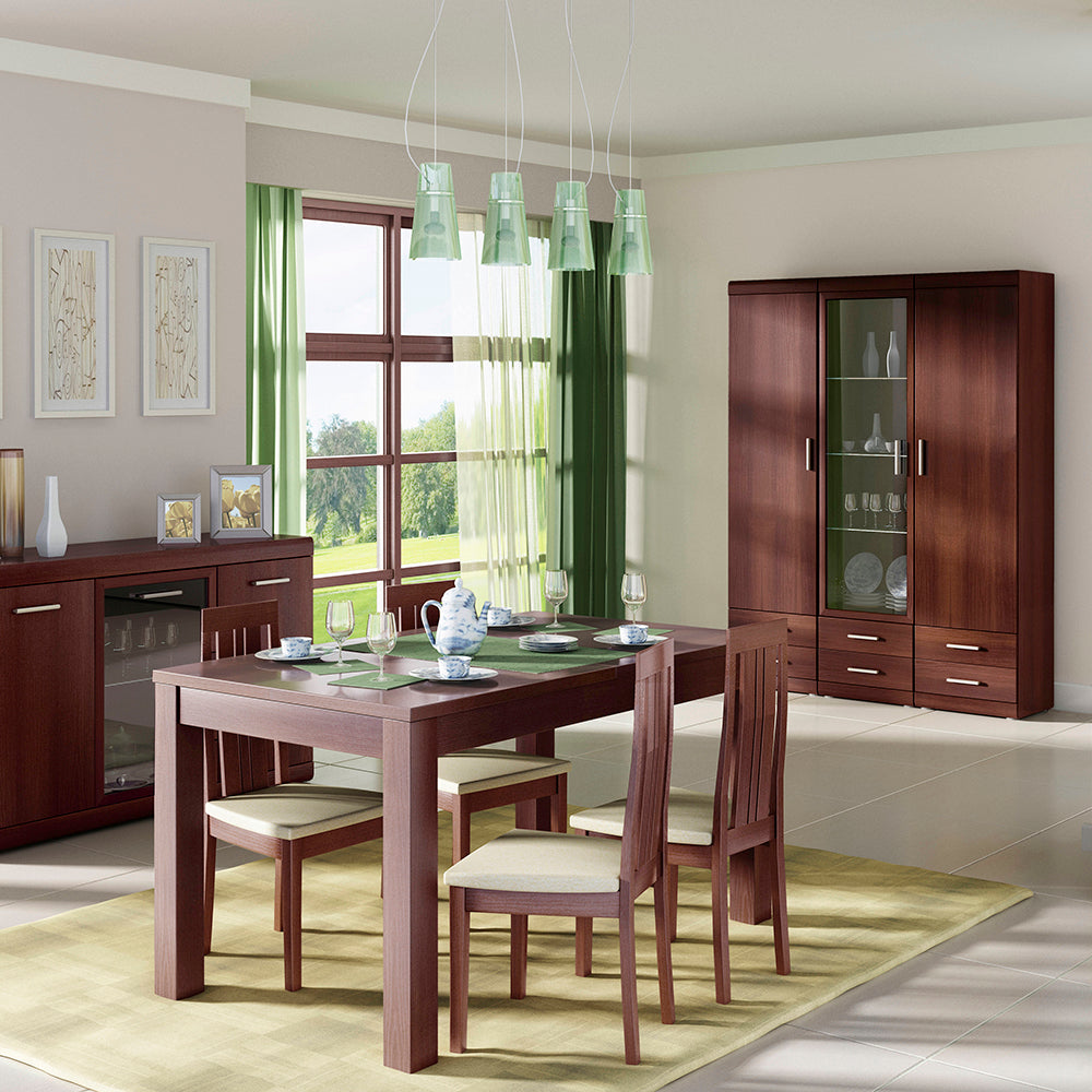 Imperial  Tall 1 Door 2 Drawer Narrow Cabinet in Dark Mahogany Melamine