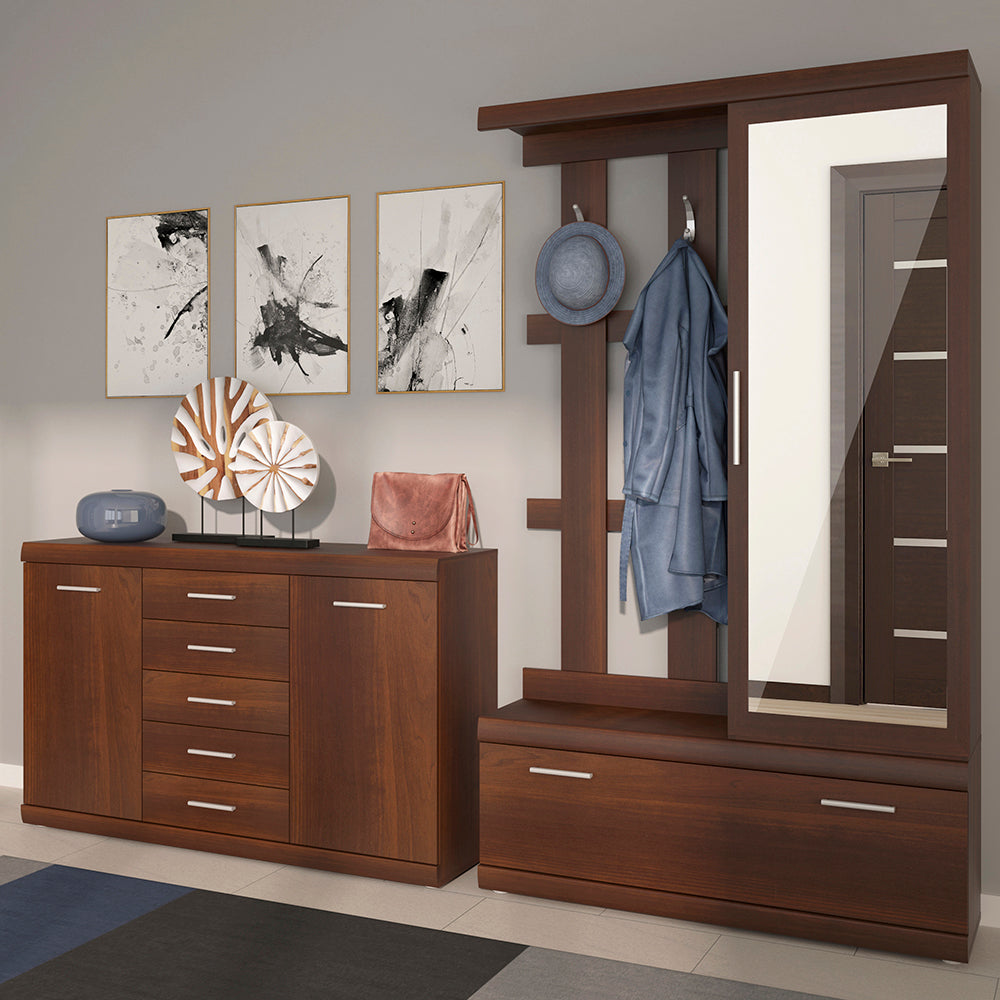 Imperial  2 Door 5 Drawer Sideboard in Dark Mahogany Melamine