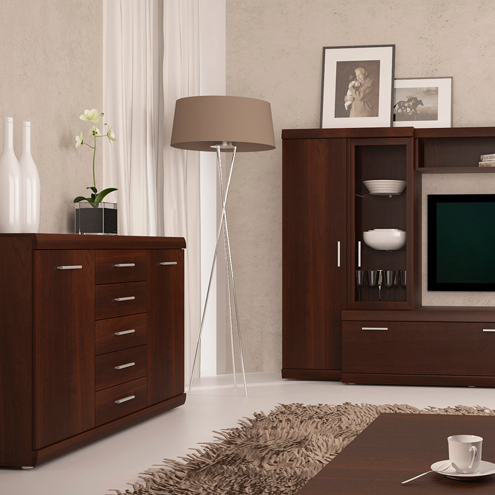 Imperial  2 Door 5 Drawer Sideboard in Dark Mahogany Melamine
