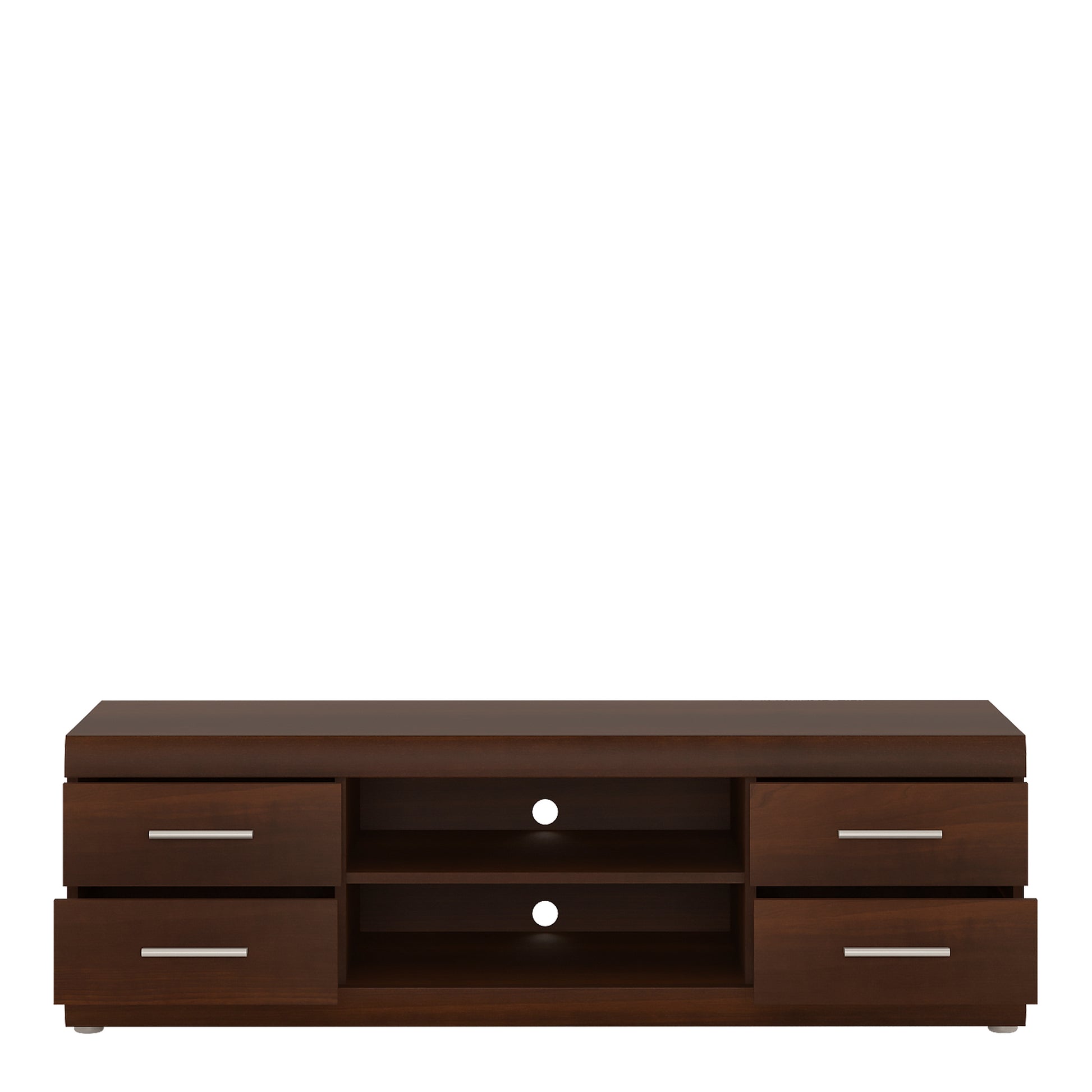 Imperial  Wide 4 Drawer TV Cabinet in Dark Mahogany Melamine