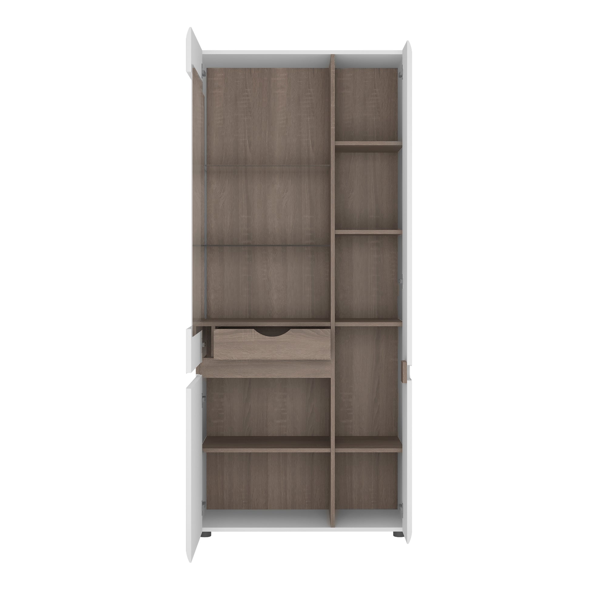 Chelsea  Tall Glazed Wide Display unit (RHD)