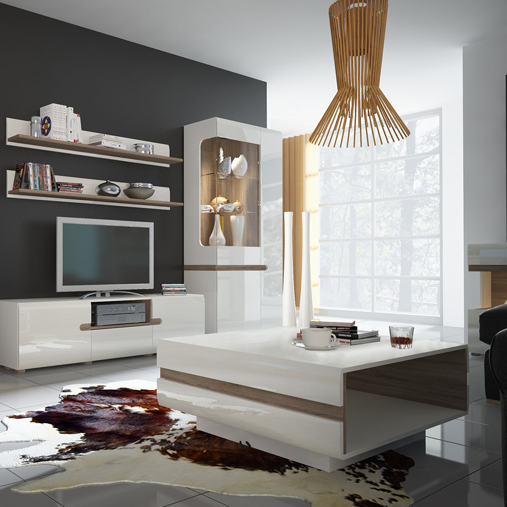 Chelsea  Tall Glazed Wide Display unit (RHD)
