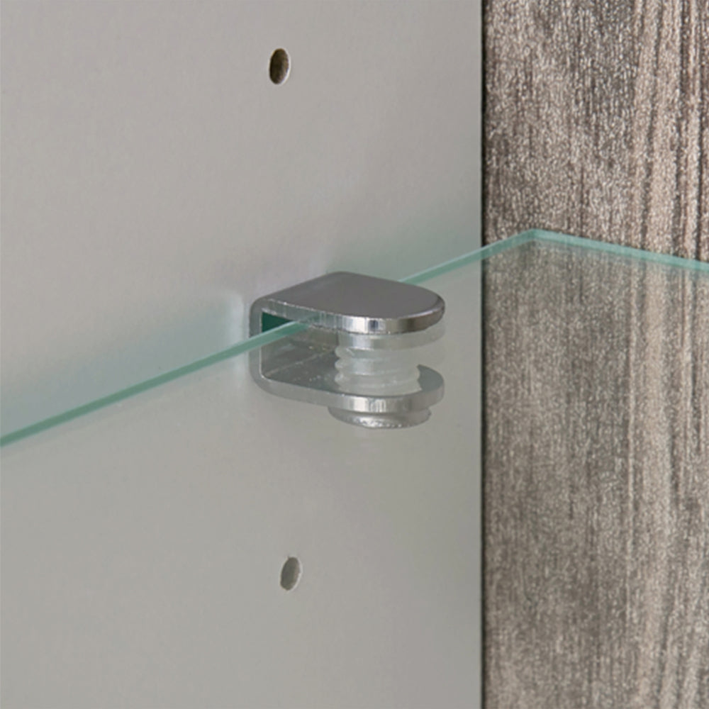 Chelsea  Low Display Cabinet 109cm wide in White with Oak Trim