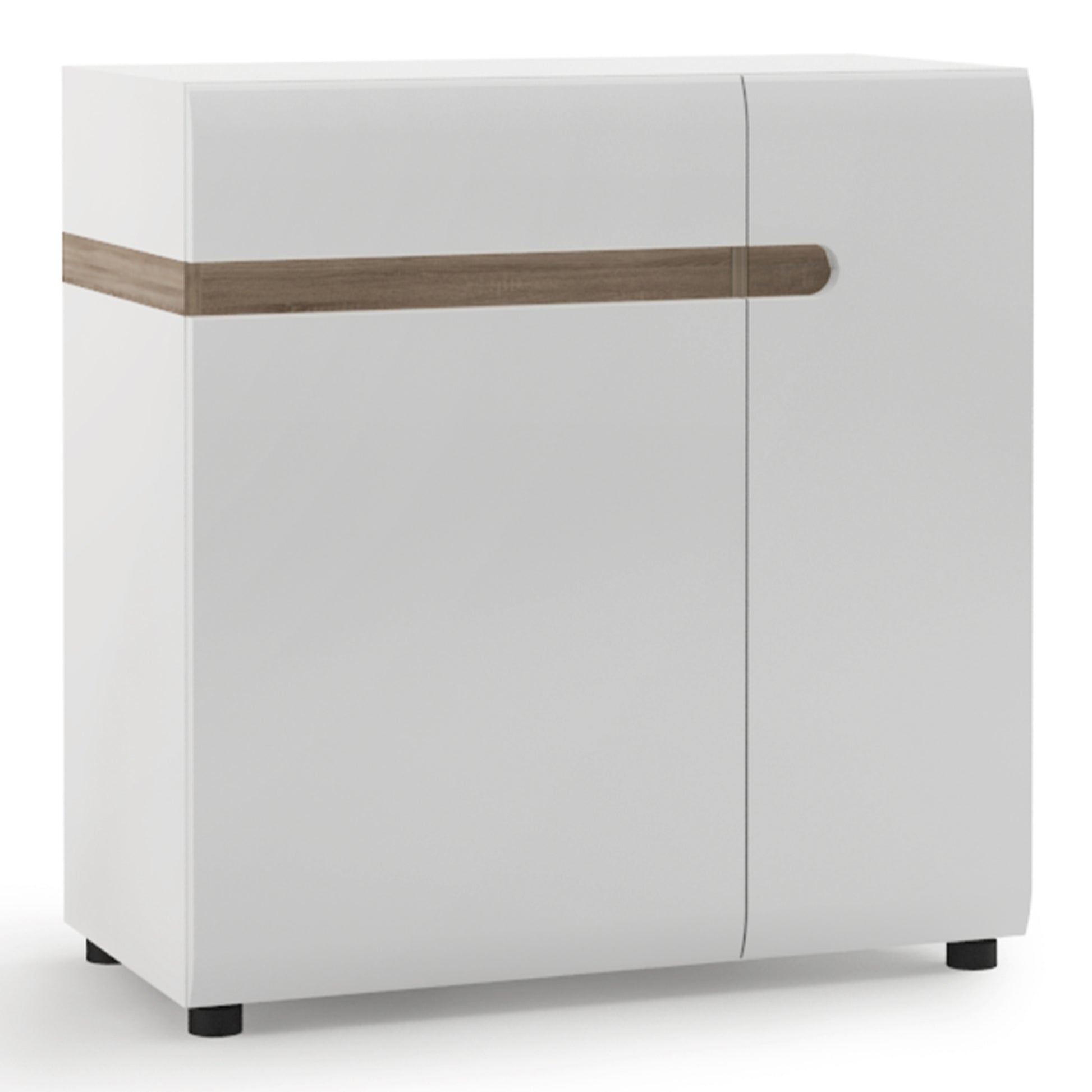Chelsea  1 Drawer 2 Door Sideboard 85cm wide in White with Oak Trim