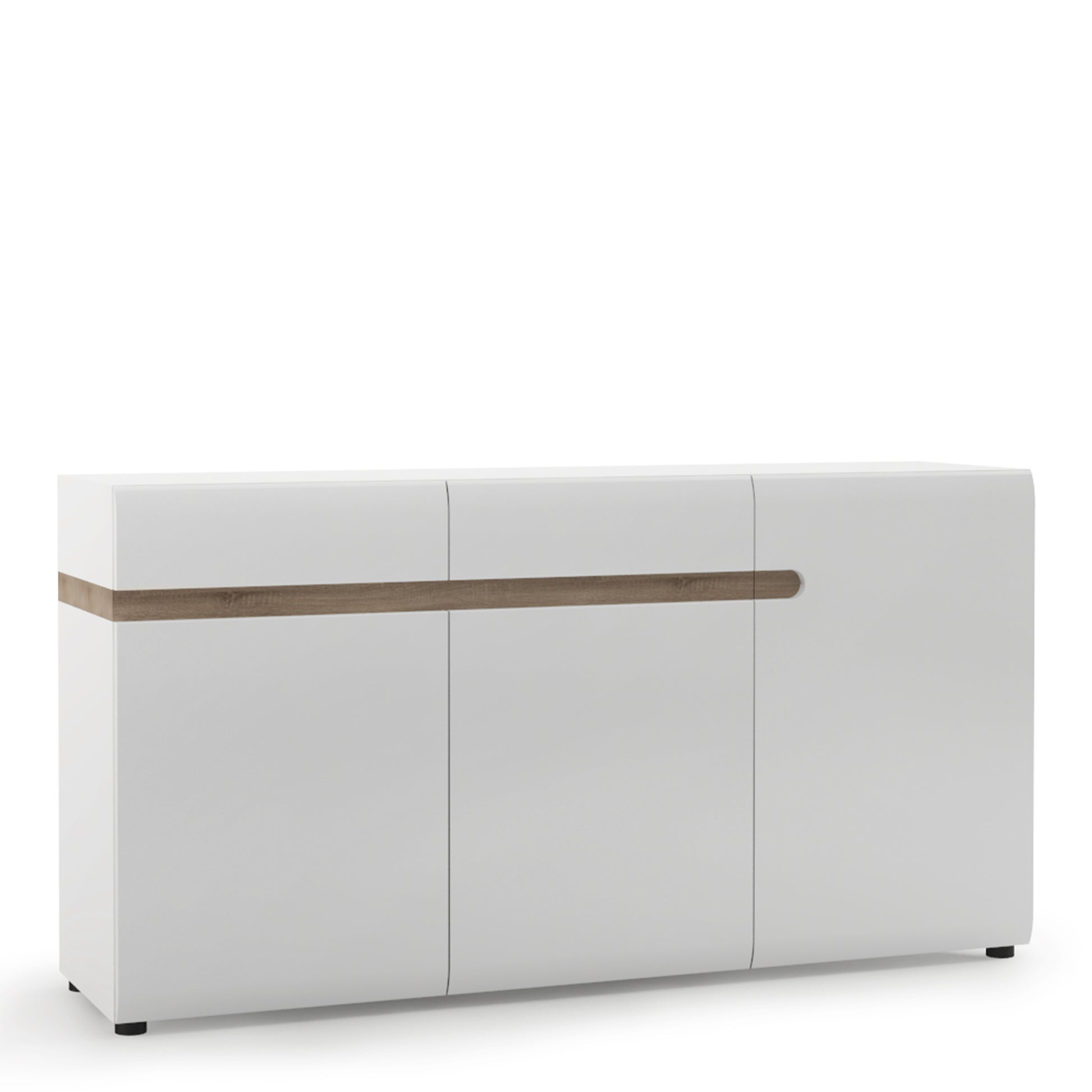 Chelsea  2 Drawer 3 door sideboard in White with Oak Trim