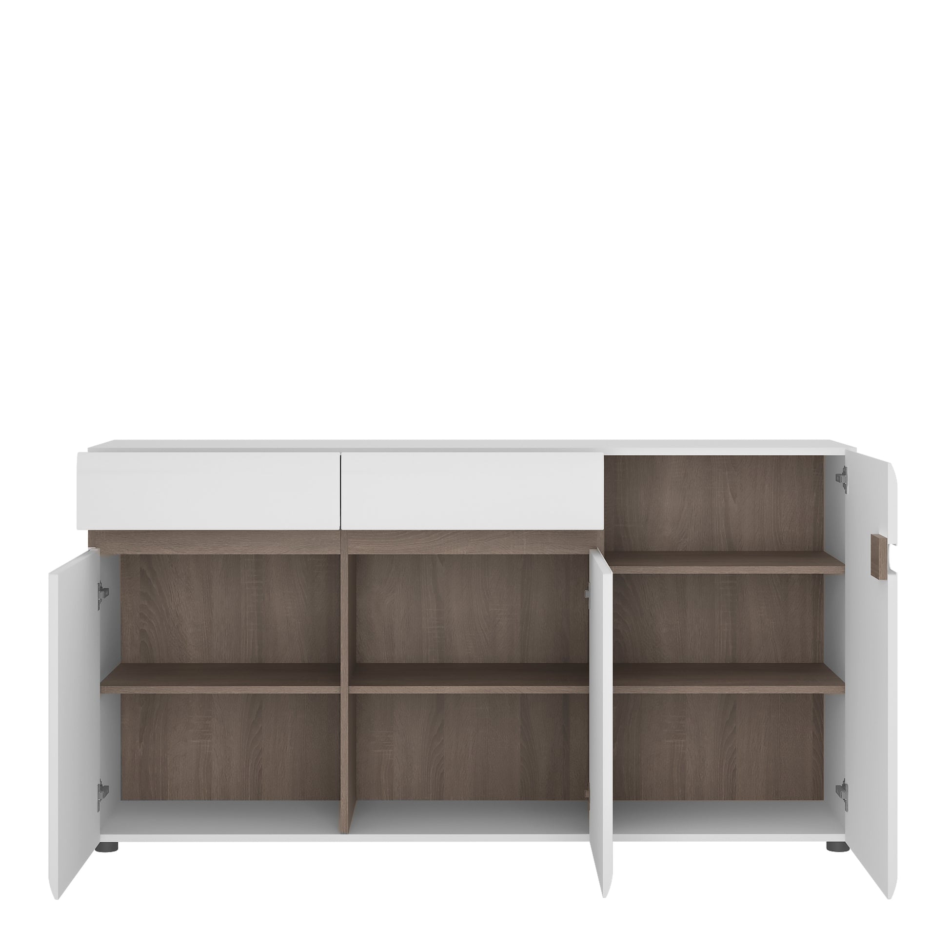 Chelsea  2 Drawer 3 door sideboard in White with Oak Trim