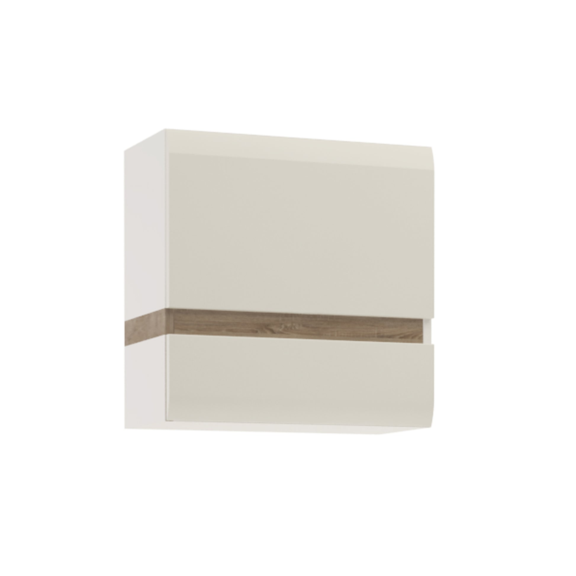 Chelsea  1 door wall cupboard (front trim) in White with Oak Trim