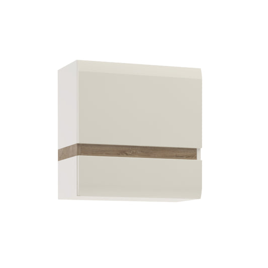 Chelsea  1 door wall cupboard (front trim) in White with Oak Trim