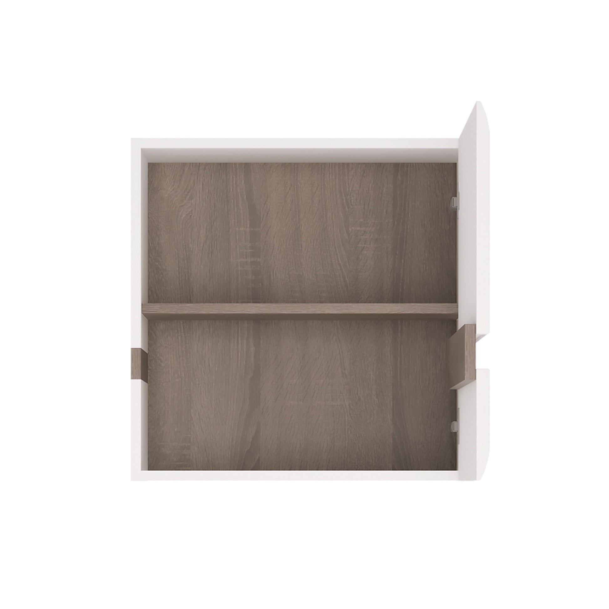 Chelsea  1 door wall cupboard (front trim) in White with Oak Trim