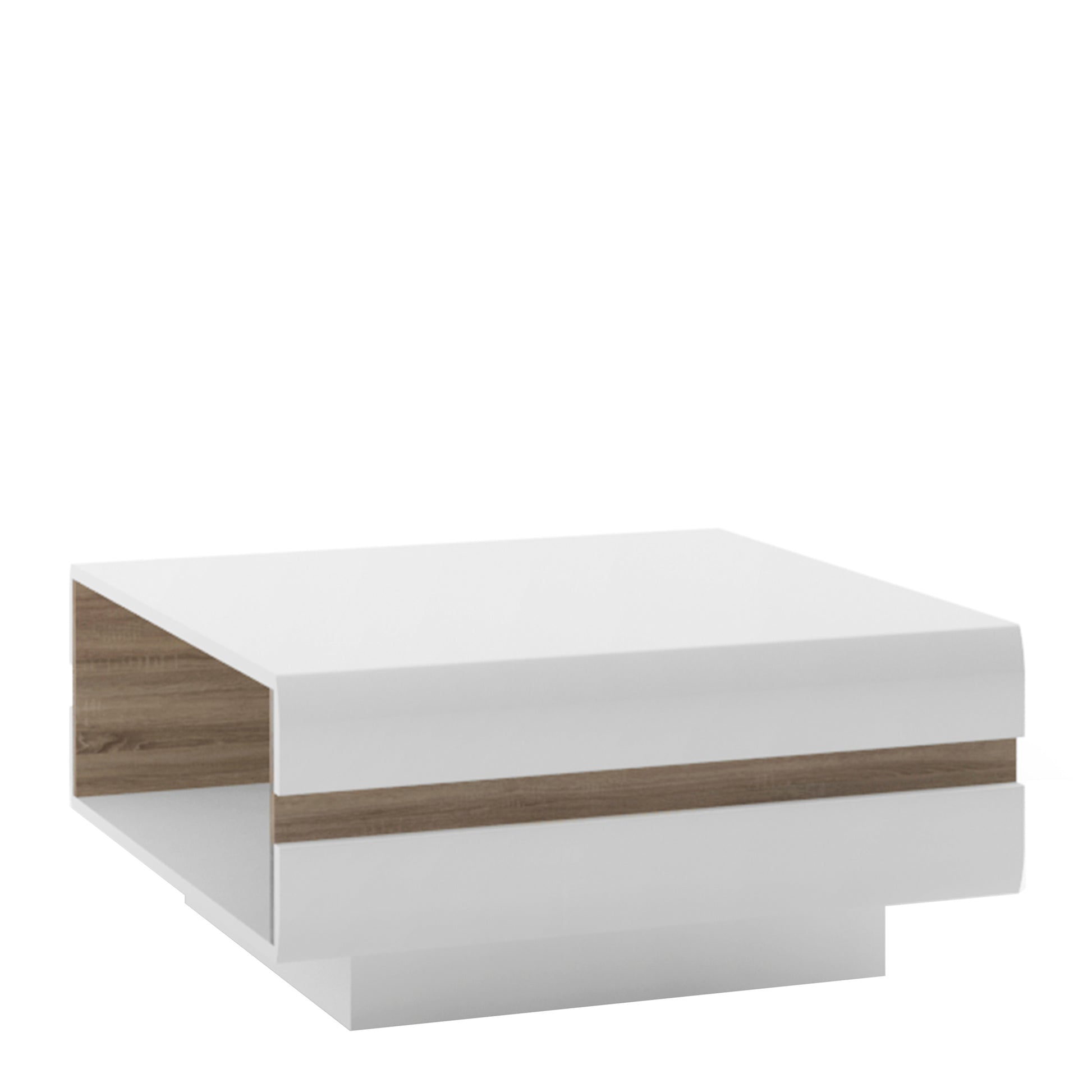 Chelsea  Small Designer coffee table in White with Oak Trim