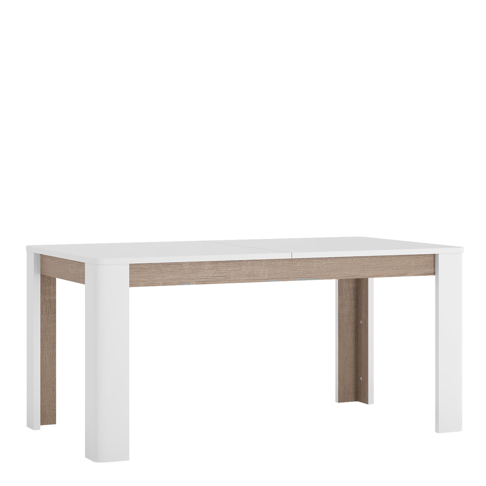 Chelsea  Extending Dining Table in White with Oak Trim