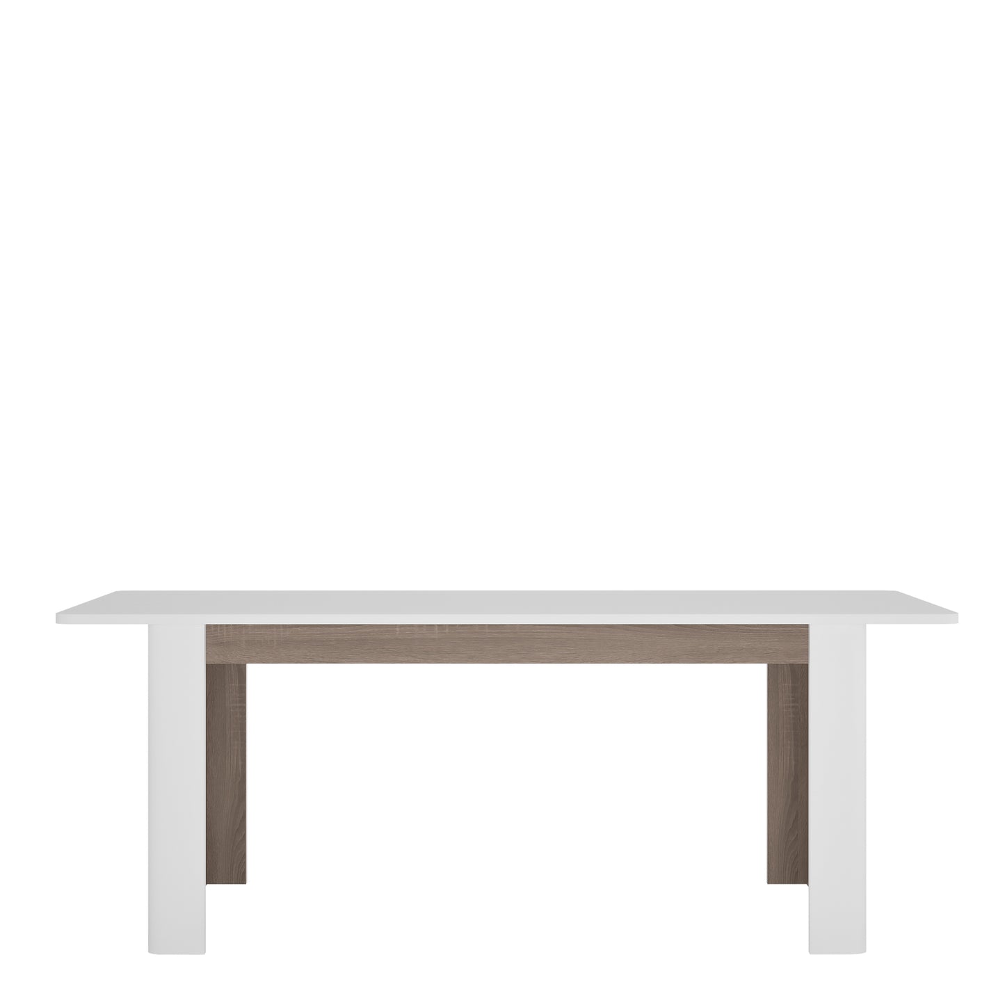 Chelsea  Extending Dining Table in White with Oak Trim