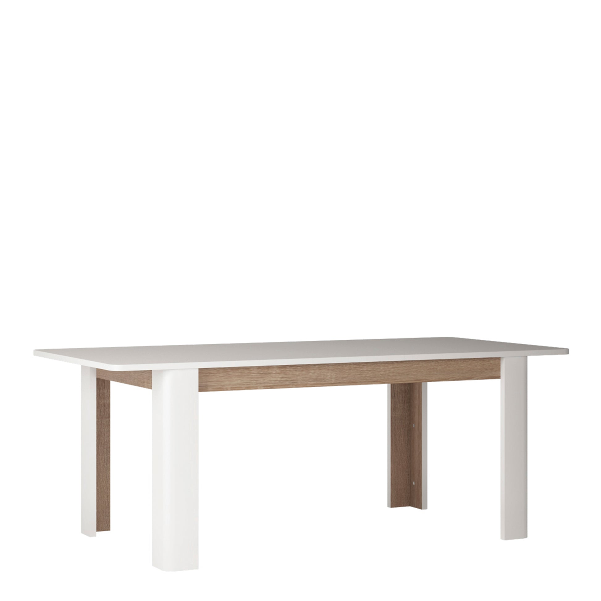 Chelsea  Extending Dining Table in White with Oak Trim