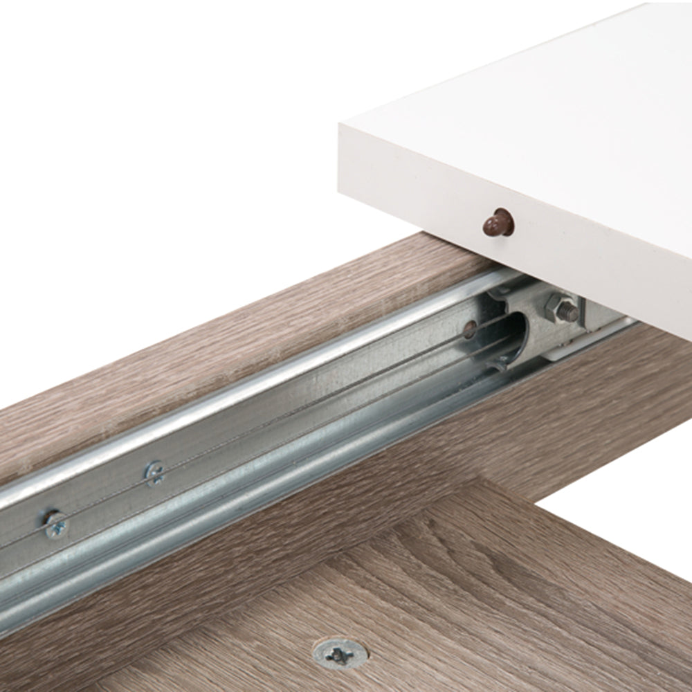 Chelsea  Extending Dining Table in White with Oak Trim