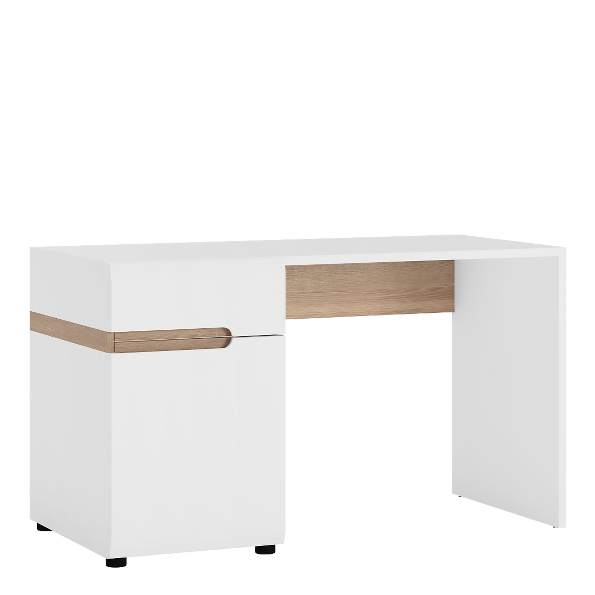 Chelsea  Desk/Dressing Table in White with Oak Trim
