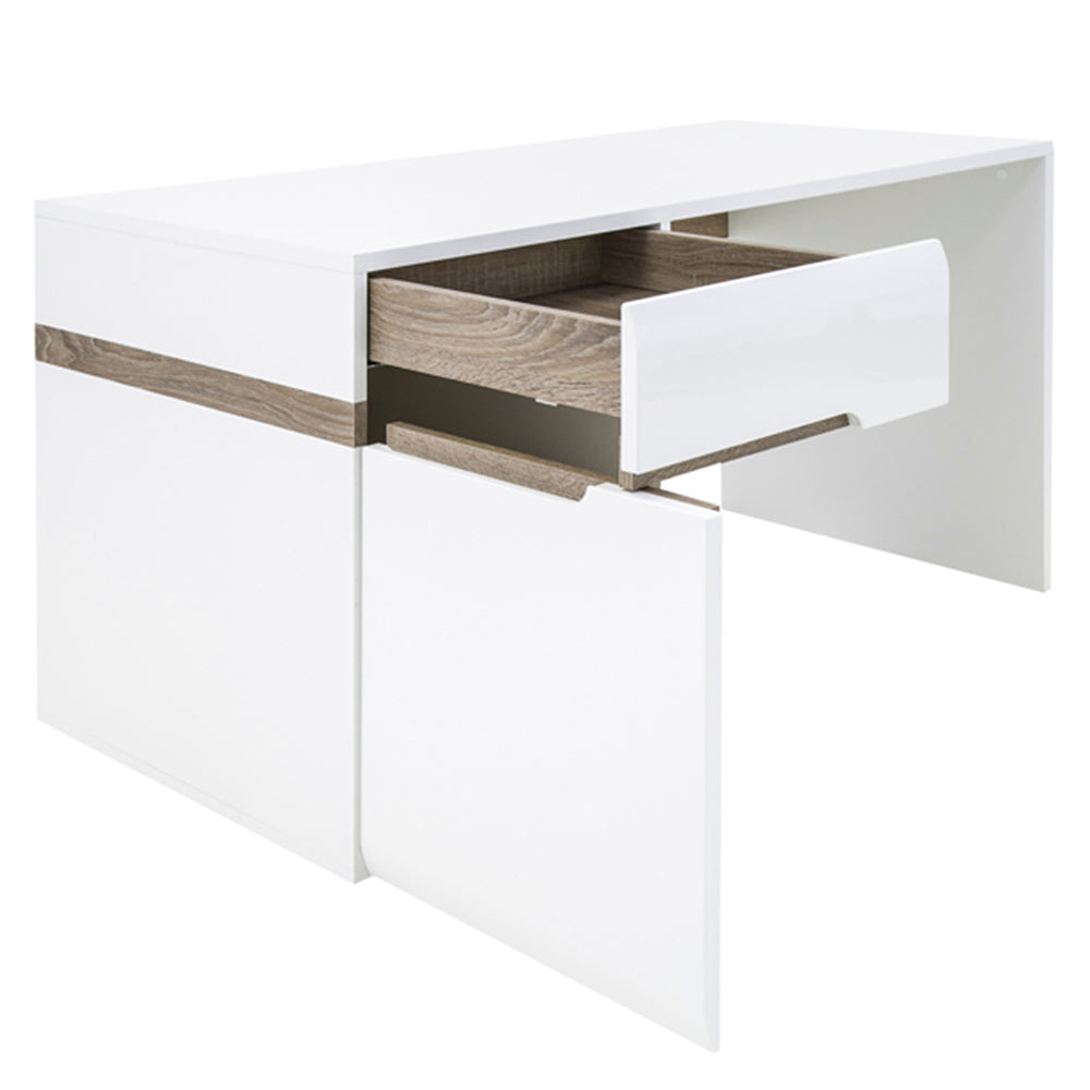 Chelsea  Desk/Dressing Table in White with Oak Trim