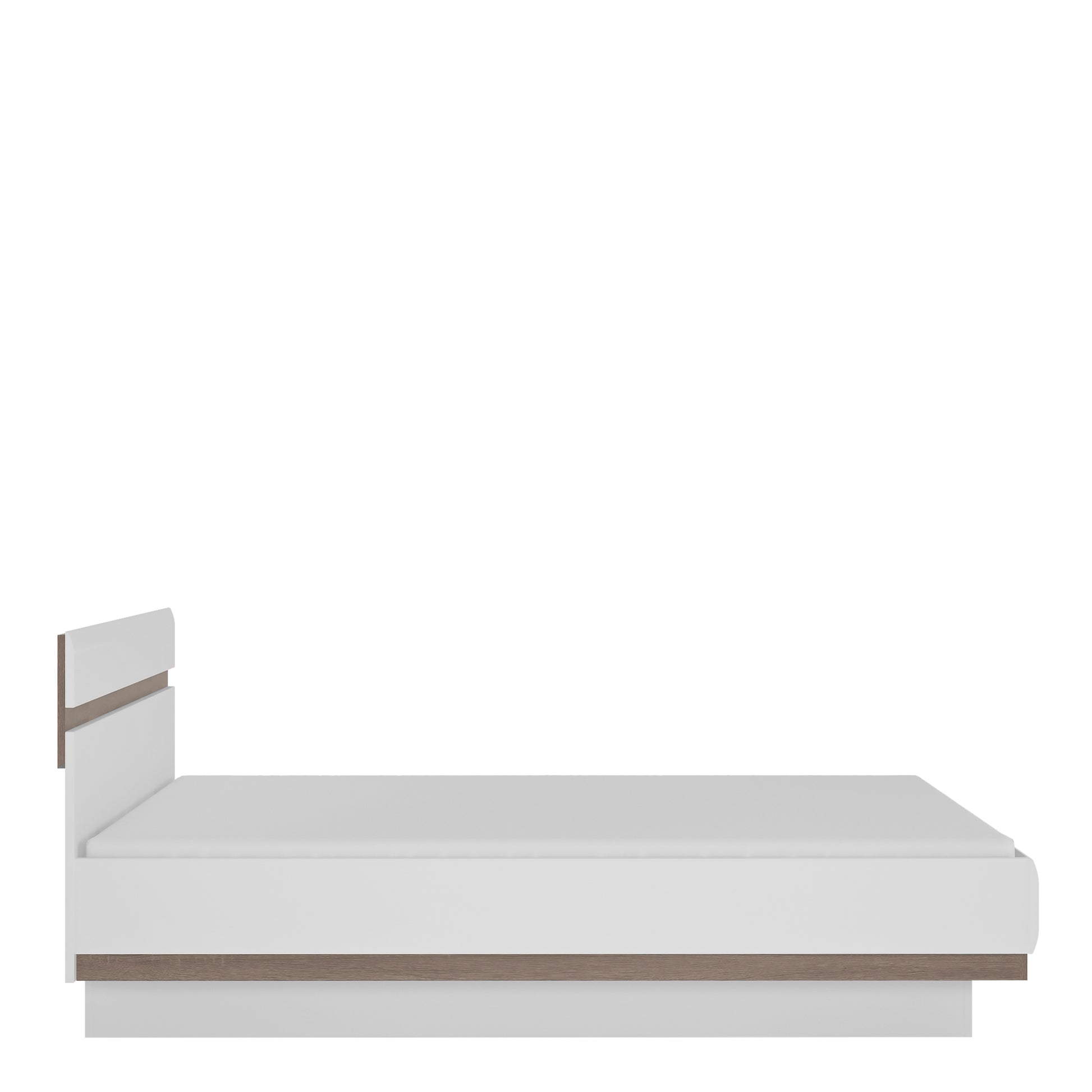 Chelsea  146cm wide Double Bed frame in White with Oak Trim